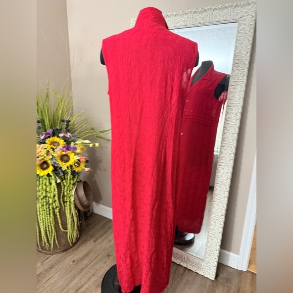 VTG Melissa Harper Textured Sleeveless Button Down Maxi Dress - Picture 6 of 9